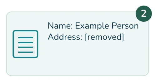 Illustrated example: Name: Example Person Address: [removed]