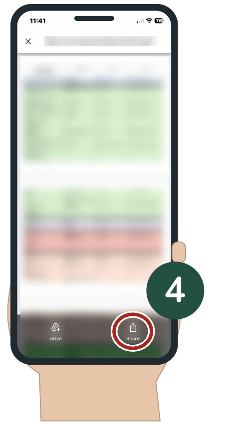 Whole iPhone view for Step 4, with the relevant area circled and marked 4.