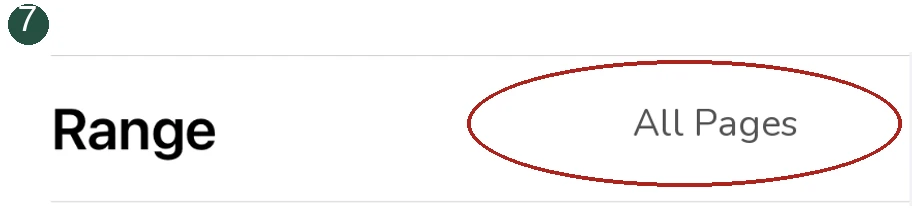 Detail 7: Check the pages. The relevant control is circled.