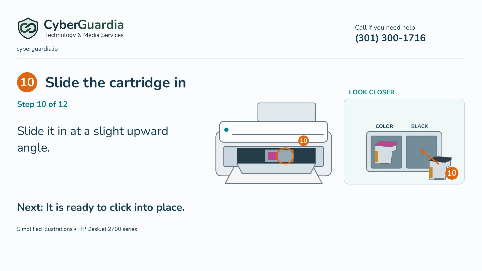 Simplified illustration: Slide the cartridge in